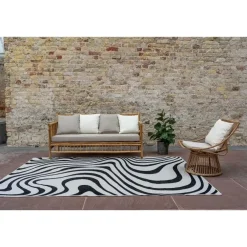 Buiten Vloerkleden|Buiten Vloerkleden-Interieur05 Buitenkleed Swirl Zwart - 290 x 200 cm