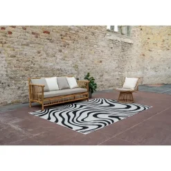 Buiten Vloerkleden|Buiten Vloerkleden-Interieur05 Buitenkleed Swirl Zwart - 340 x 240 cm