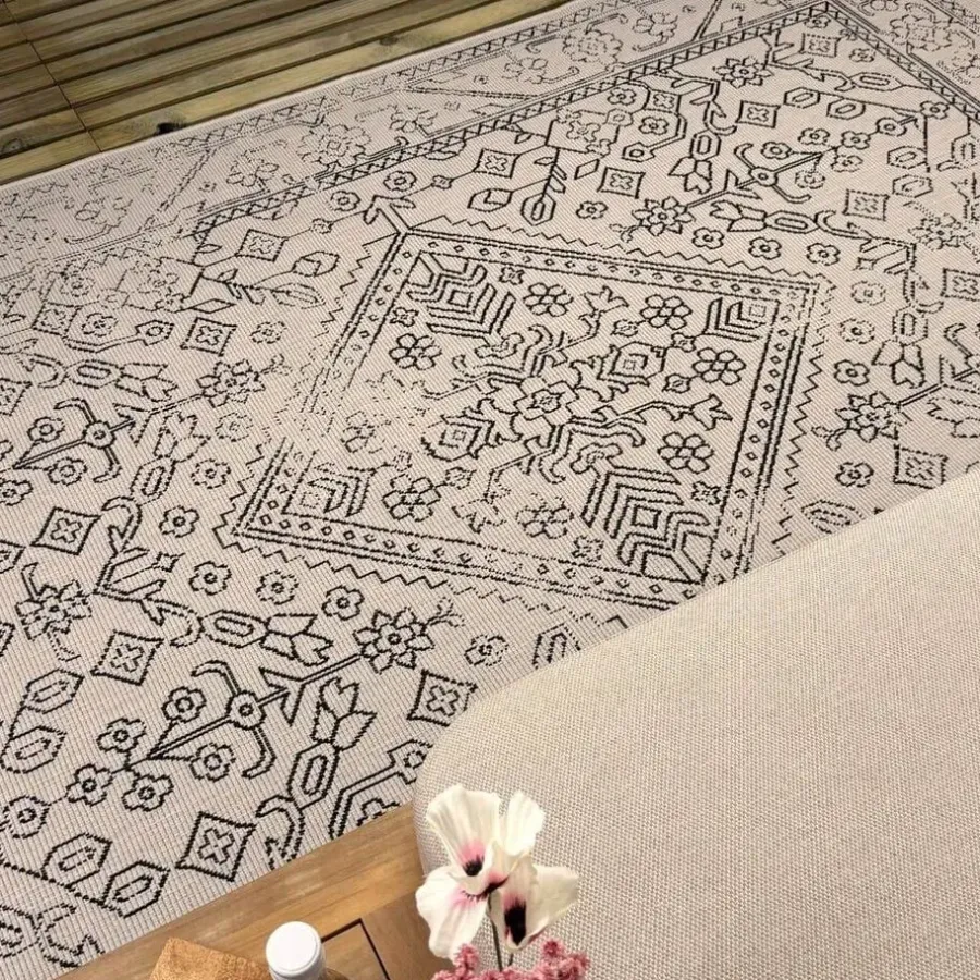 Buiten Vloerkleden|Buiten Vloerkleden-Interieur05 buitenkleed zwart/wit Nova - 290 x 200 cm