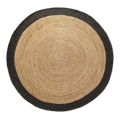 Jute Vloerkleden-Interieur05 EVA Interior rond Vloerkleed Jute Naturel/Antraciet - 240 x 240 cm
