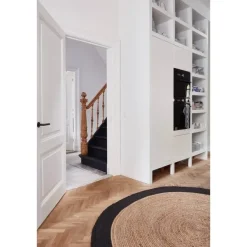 Jute Vloerkleden-Interieur05 EVA Interior rond Vloerkleed Jute Naturel/Antraciet - 240 x 240 cm