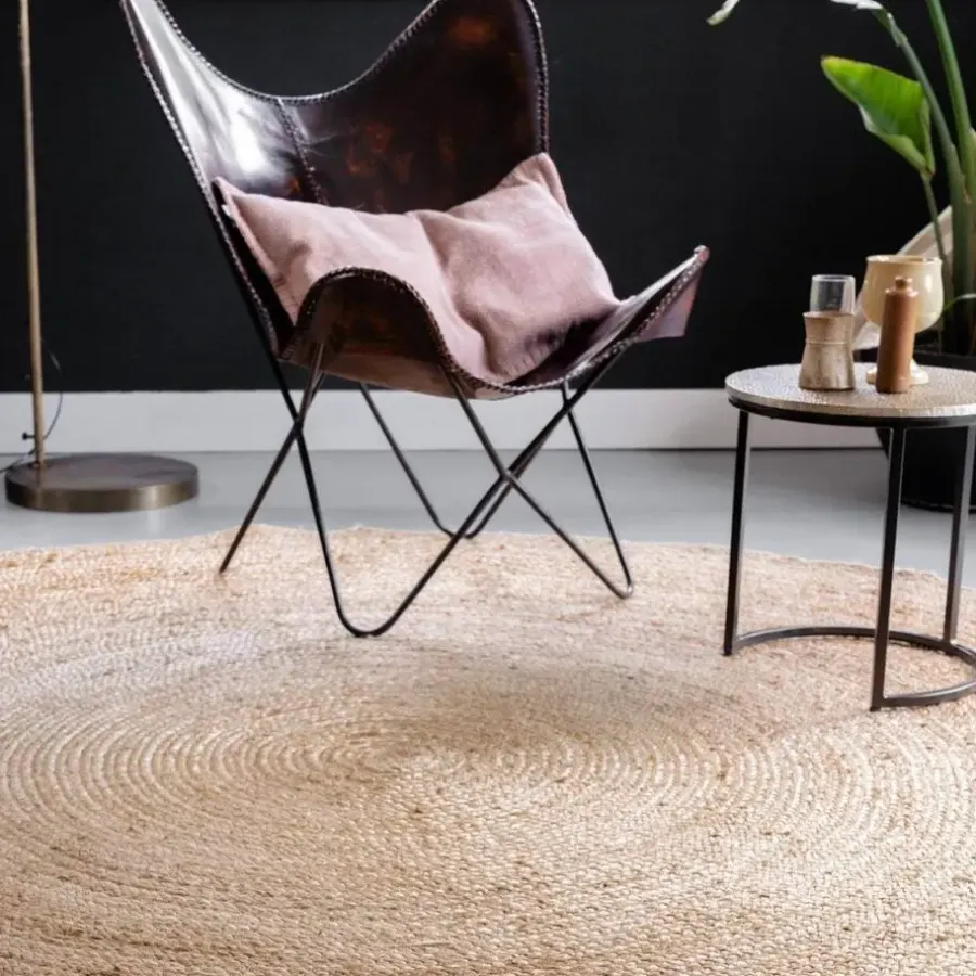 Vloerkleden|Jute Vloerkleden-Interieur05 EVA Interior rond vloerkleed Jute naturel - 150 x 150 cm