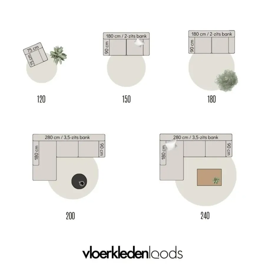 Vloerkleden|Jute Vloerkleden-Interieur05 EVA Interior rond vloerkleed Jute naturel - 150 x 150 cm