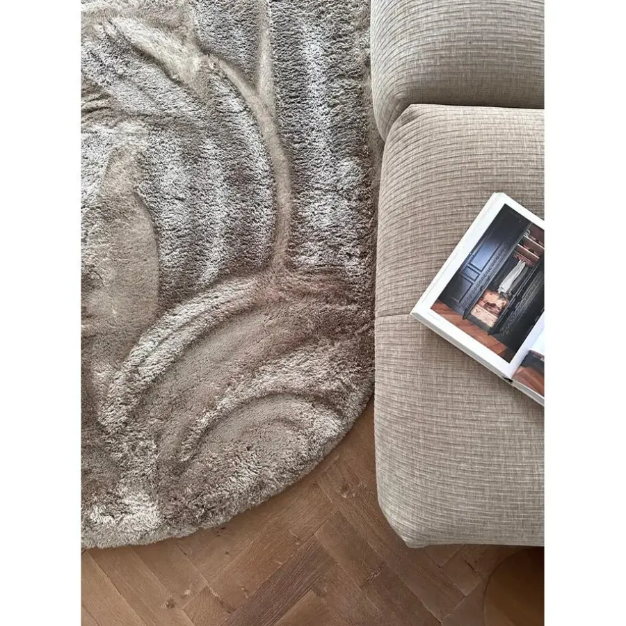 Interieur05 Hoogpolig vloerkleed Odelia beige/wit - 200 x 290 cm