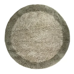 Hoogpolige Vloerkleden|Ronde Vloerkleden-Interieur05 hoogpolig vloerkleed polyester Pilo groen/beige - 240 x 240 cm