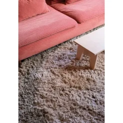 Hoogpolige Vloerkleden|Ronde Vloerkleden-Interieur05 hoogpolig vloerkleed polyester Pilo groen/beige - 240 x 240 cm