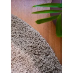 Hoogpolige Vloerkleden|Ronde Vloerkleden-Interieur05 hoogpolig vloerkleed polyester Pilo groen/beige - 240 x 240 cm