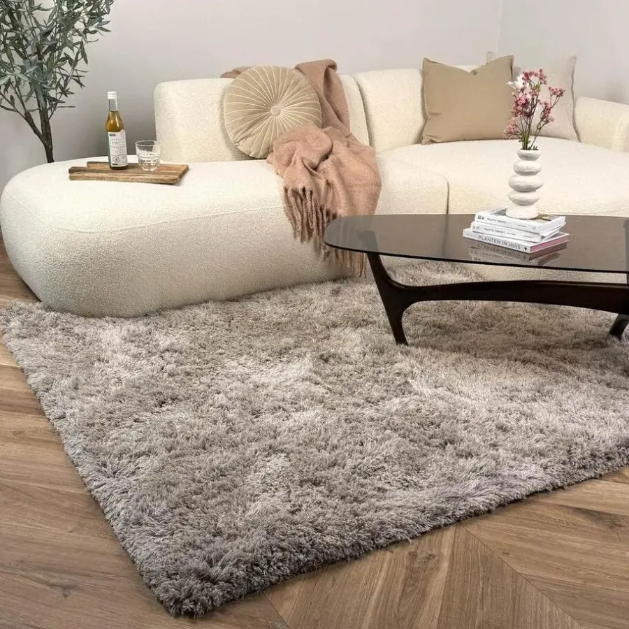 Interieur05 Hoogpolig vloerkleed Nika zand - 240 x 340 cm