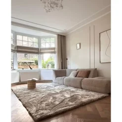 Hoogpolige Vloerkleden-Interieur05 Hoogpolig vloerkleed Odelia beige/wit - 160 x 230 cm