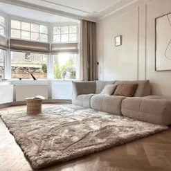 Hoogpolige Vloerkleden-Interieur05 Hoogpolig vloerkleed Odelia beige/wit - 160 x 230 cm