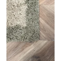 Interieur05 hoogpolig vloerkleed polyester Pilo groen/beige - 340 x 240 cm