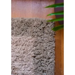 Interieur05 hoogpolig vloerkleed polyester Pilo groen/beige - 340 x 240 cm