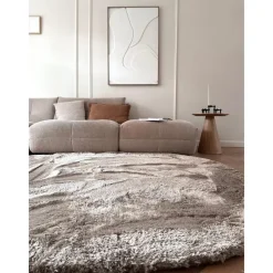 Interieur05 Hoogpolig vloerkleed Odelia beige/wit - 80 x 150 cm
