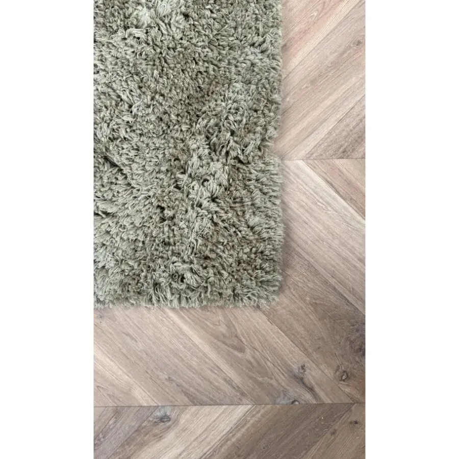 Interieur05 hoogpolig vloerkleed polyester Pilo groen - 340 x 240 cm