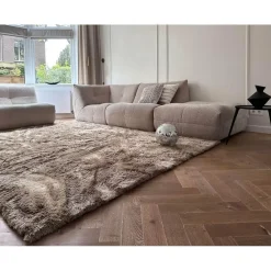 Hoogpolige Vloerkleden-Interieur05 Hoogpolig vloerkleed Odelia Bruin/taupe - 160 x 230 cm