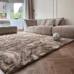 Hoogpolige Vloerkleden-Interieur05 Hoogpolig vloerkleed Odelia Bruin/taupe - 160 x 230 cm