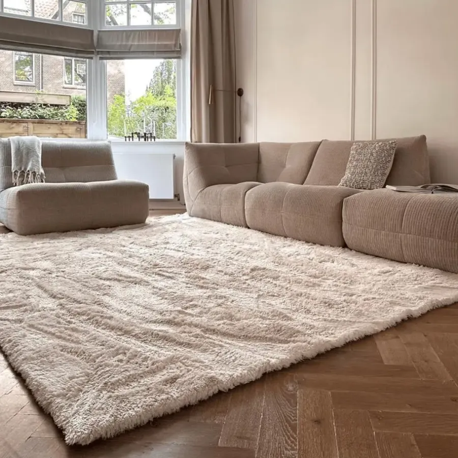 Vloerkleden|Hoogpolige Vloerkleden-Interieur05 Hoogpolig vloerkleed Odelia beige/wit - 240 x 330 cm