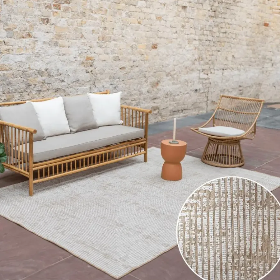 Buiten Vloerkleden|Buiten Vloerkleden-Interieur05 Jute buitenkleed naturel lines - 340 x 240 cm
