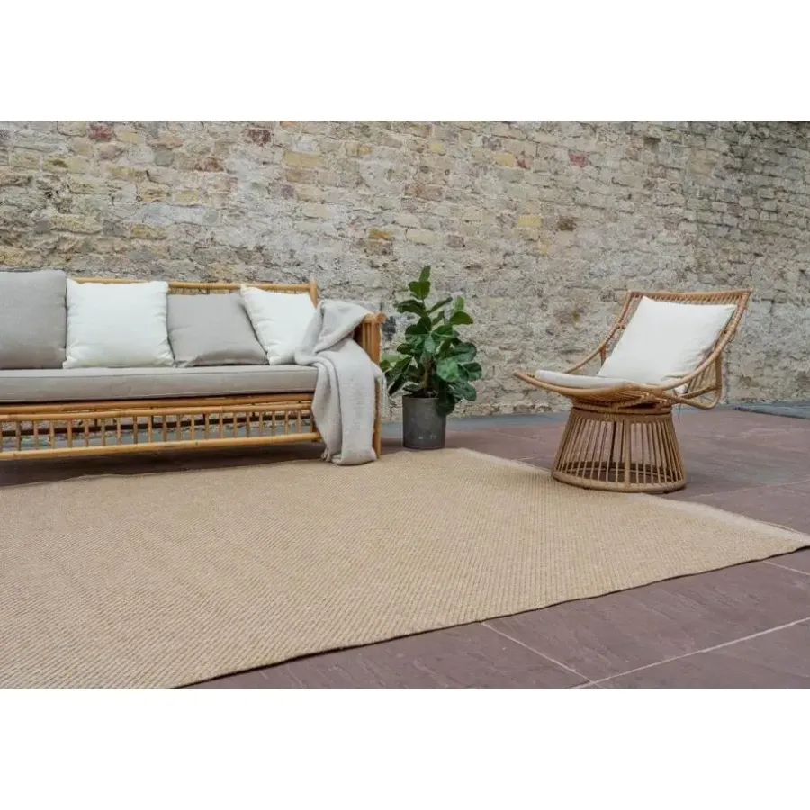 Buiten Vloerkleden|Buiten Vloerkleden-Interieur05 Jute buitenkleed naturel border - 380 x 280 cm