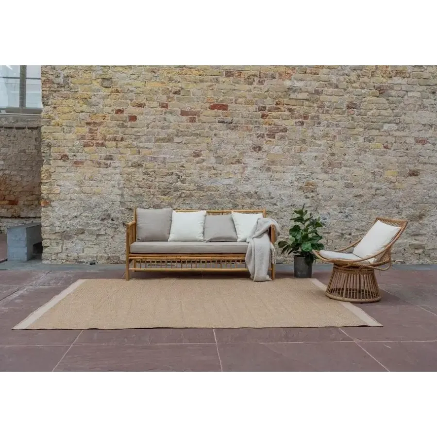 Buiten Vloerkleden|Buiten Vloerkleden-Interieur05 Jute buitenkleed naturel border - 380 x 280 cm