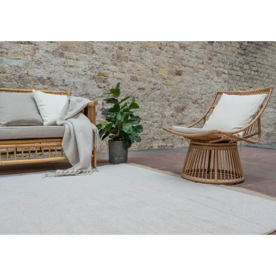 Buiten Vloerkleden|Buiten Vloerkleden-Interieur05 Jute buitenkleed naturel border - 380 x 280 cm