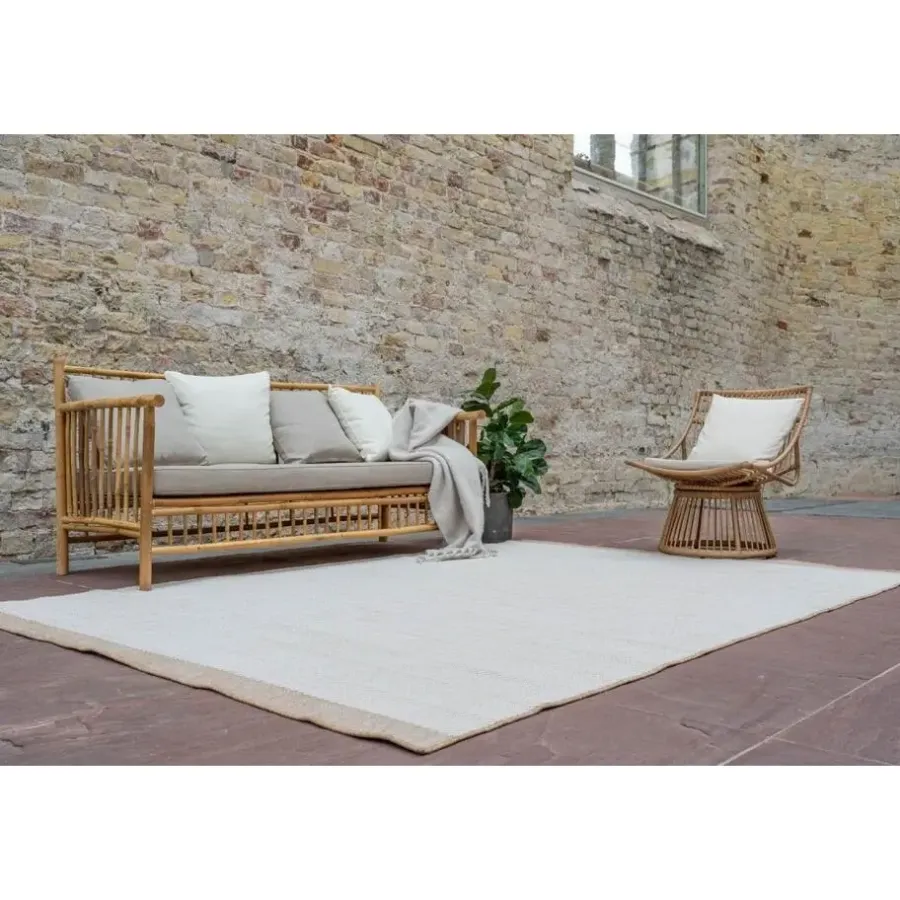 Buiten Vloerkleden|Buiten Vloerkleden-Interieur05 Jute buitenkleed naturel border - 380 x 280 cm