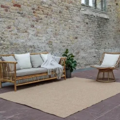 Buiten Vloerkleden|Buiten Vloerkleden-Interieur05 Jute buitenkleed naturel uni - 380 x 280 cm