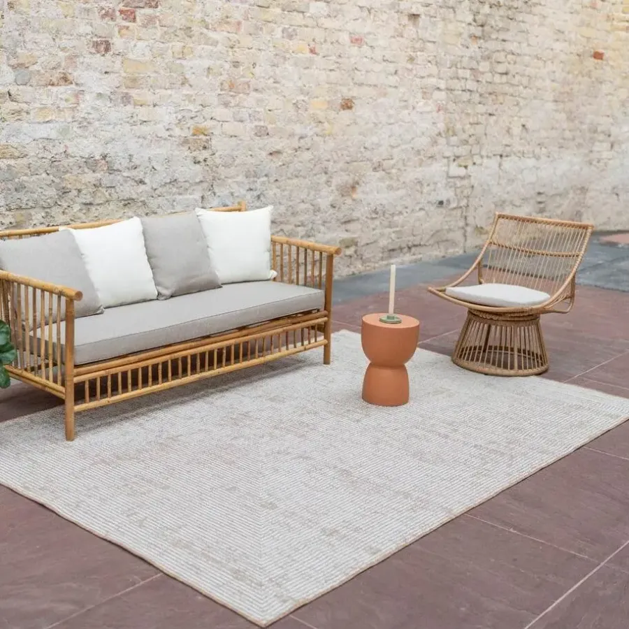 Buiten Vloerkleden|Buiten Vloerkleden-Interieur05 Jute buitenkleed naturel lines - 380 x 280 cm