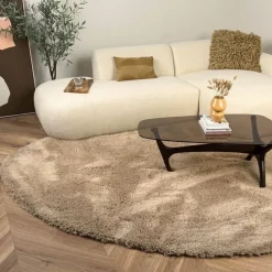 Interieur05 organisch hoogpolig vloerkleed Furr Stone bruin - 160 x 230 cm