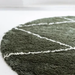 Interieur05 rond berber vloerkleed Nea groen/cream - 160 x 160 cm