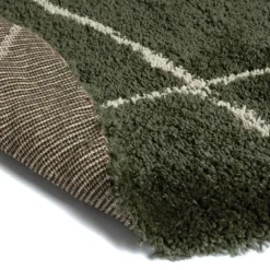 Interieur05 rond berber vloerkleed Nea groen/cream - 160 x 160 cm
