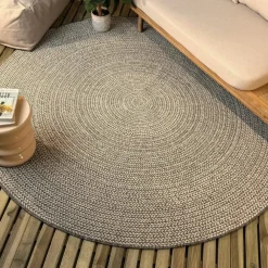 Interieur05 rond buitenkleed grijs Solid - 200 x 200 cm