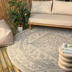 Ronde Vloerkleden|Buiten Vloerkleden-Interieur05 rond buitenkleed blauw Nova - 200 x 200 cm
