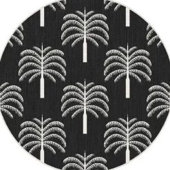 Interieur05 rond buitenkleed zwart/wit Oase - 200 x 200 cm