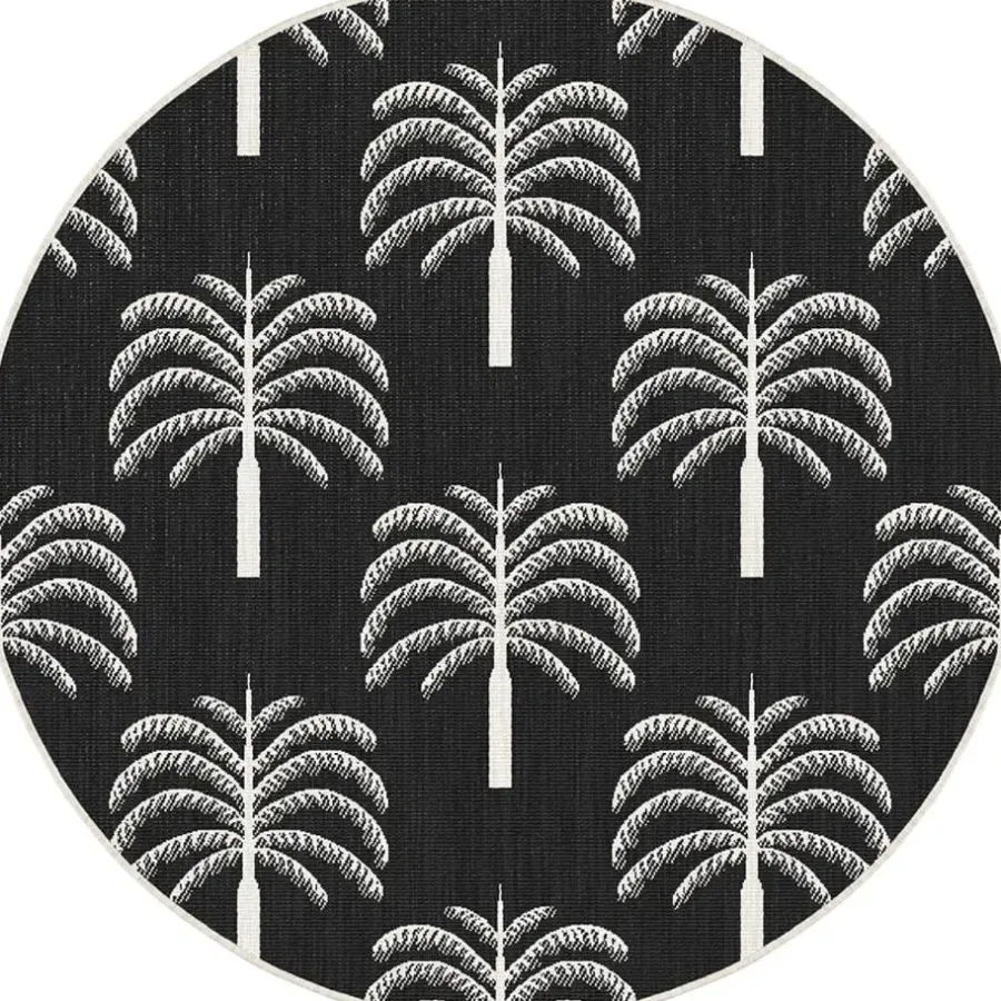 Interieur05 rond buitenkleed zwart/wit Oase - 200 x 200 cm