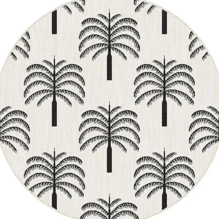 Interieur05 rond buitenkleed zwart/wit Oase - 200 x 200 cm
