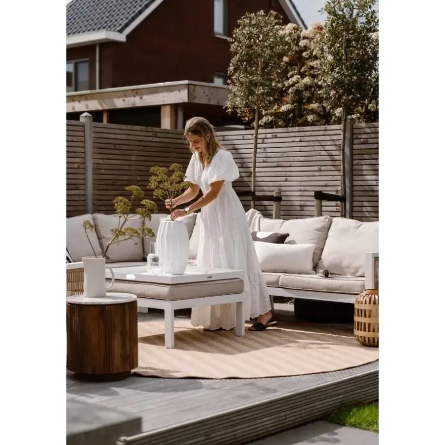 Interieur05 rond buitenkleed jute naturel zigzag - 240 x 240 cm