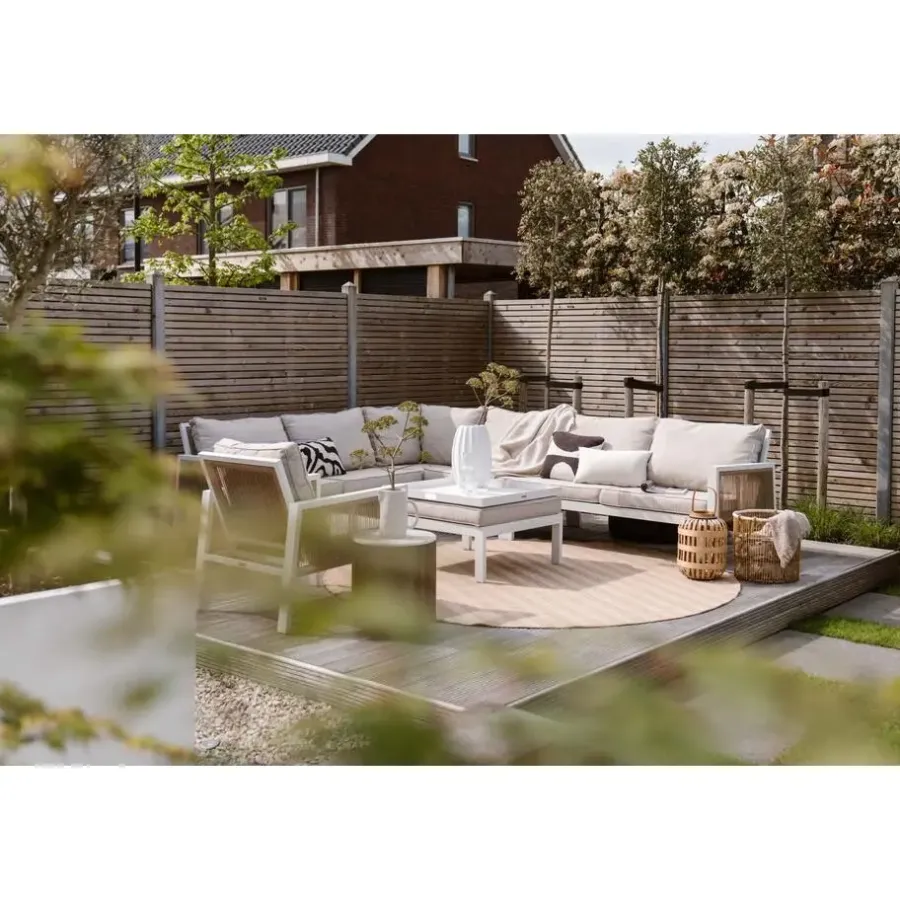 Interieur05 rond buitenkleed jute naturel zigzag - 240 x 240 cm