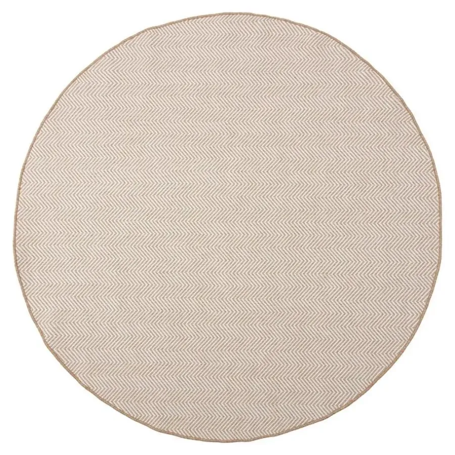 Interieur05 rond buitenkleed jute naturel zigzag - 240 x 240 cm