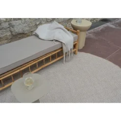 Buiten Vloerkleden|Buiten Vloerkleden-Interieur05 rond buitenkleed jute naturel zigzag - 200 x 200 cm