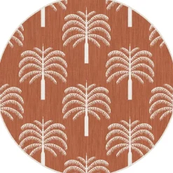 Interieur05 rond buitenkleed roest Oase - 200 x 200 cm