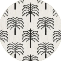 Buiten Vloerkleden|Buiten Vloerkleden-Interieur05 rond buitenkleed zwart/wit Oase - 240 x 240 cm