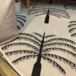 Buiten Vloerkleden|Buiten Vloerkleden-Interieur05 rond buitenkleed zwart/wit Oase - 240 x 240 cm