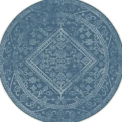 Ronde Vloerkleden|Buiten Vloerkleden-Interieur05 rond buitenkleed blauw Nova - 240 x 240 cm