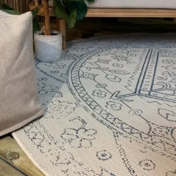 Ronde Vloerkleden|Buiten Vloerkleden-Interieur05 rond buitenkleed blauw Nova - 240 x 240 cm