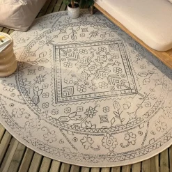 Ronde Vloerkleden|Buiten Vloerkleden-Interieur05 rond buitenkleed blauw Nova - 240 x 240 cm