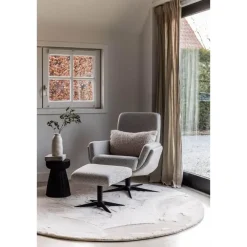Vloerkleden|Hoogpolige Vloerkleden-Interieur05 Rond Hoogpolig Vloerkleed Lux Creme - 200 x 200 cm