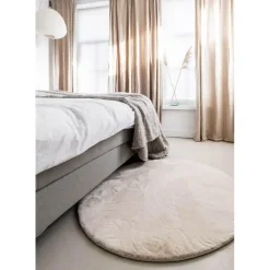 Vloerkleden|Hoogpolige Vloerkleden-Interieur05 Rond Hoogpolig Vloerkleed Lux Creme - 200 x 200 cm