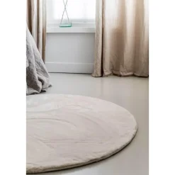 Vloerkleden|Hoogpolige Vloerkleden-Interieur05 Rond Hoogpolig Vloerkleed Lux Creme - 200 x 200 cm