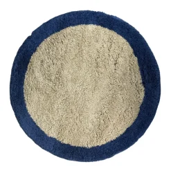 Ronde Vloerkleden-Interieur05 rond hoogpolig vloerkleed polyester Pilo beige/blauw - 240 x 240 cm
